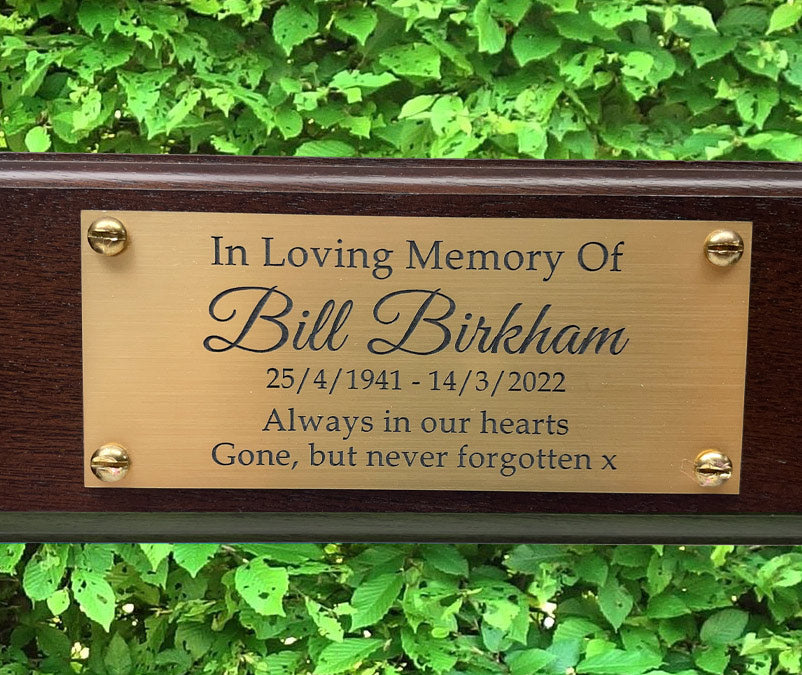 Bench Plate Memorial Template  120mm x 50mm